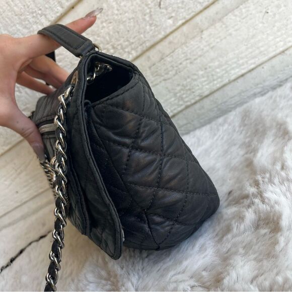 MICHAEL KORS Black Flap Cheyenne Crossbody Quilted Chain Shoulder Bag Mercer - Picture 4 of 13